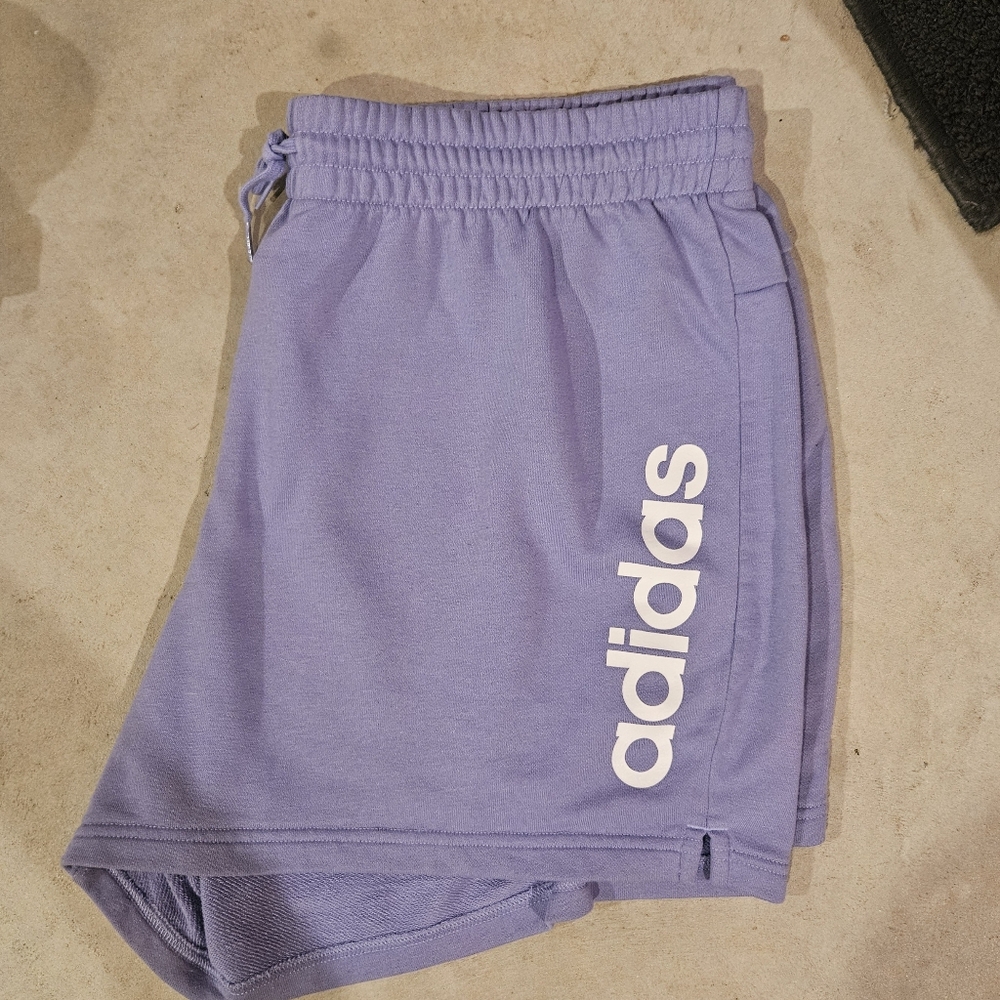 Adidas purple French Terry athletic shorts